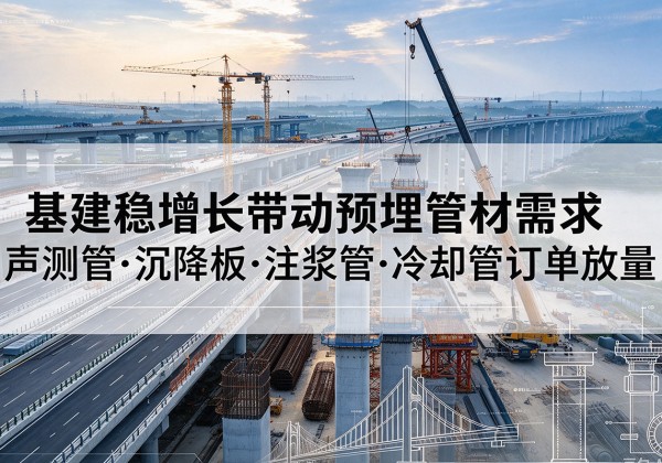 当雄基建稳增长带动预埋监测管材需求，声测管、沉降板、注浆管订单持续放量
